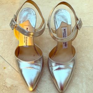 Silver Manolo Blahnik heels
